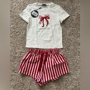 White Fox Pajama Set - Size XXS - NWT